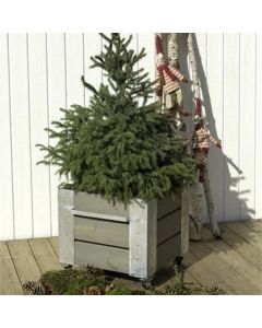 Square outdoor planter 46x50x45cm - low model pressure treated grey-green pine
