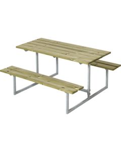 Design childrens picnic table 110x110x57cm in galvanized steel and pressure treated timber