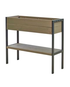 Planter on legs with steel frame 103x37x90cm, stained grey-green