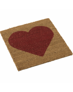 Coco door mat with red heart 40x40cm
