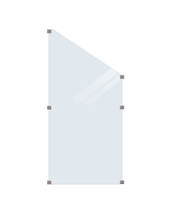 Panneau incliné pour garde corps - verre trempé 6mm - 90x180*127cm -  transparent