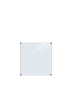 Glaszaun - klar sicherheitsglas 8,7mm - 90x91cm mit Klemmen für Vierkantpfosten