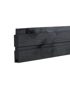 Holzbrett Plank mit Profil-177x14cm, Holz Druckimprägniert Farbe schwarz