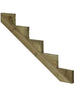 Treppenwange 5 Stufen aus druckbehandeltem Holz für Gartentreppen