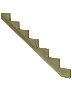 Deck stair stringer 7 steps of pressure treated wood for garden stairs