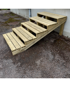 XL outdoor staircase wood with extra large steps