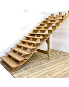 Escalier extérieur en bois - multiple largeurs et hauteurs