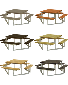 Square picnic table TWIST 118x118x73 cm