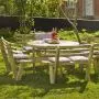 ronde picknicktafel met banken en rugleuning- 8p-geimpregneerd hout thumbnail