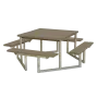 Square picnic table TWIST - pressure treated wood grey  thumbnail