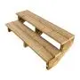 Buitentrap H37cm - 2 treden hout D29cm, B120cm ZONDER optrede thumbnail