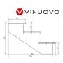 Deck stairs wood H54cm 3 steps D29cm W140cm thumbnail