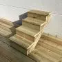 Gartentreppe Holz H71cm 4 Stufen, Breite 60cm, MIT Setzstufen thumbnail