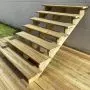 Buitentrap h122cm - 7 treden hout D29cm, B140cm ZONDER optrede thumbnail