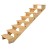 Deck stairs wood BERLIN H139cm 8 steps D29cm W60cm thumbnail