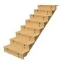 Buitentrap h139cm - 8 treden hout D29cm, B140cm MET optrede thumbnail