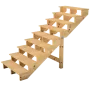 Buitentrap H156cm - 9 treden hout D29cm, B120cm ZONDER optrede thumbnail