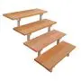 Scala in acciaio BALI, 4 gradini in legno esotico Bangkirai, Altezza 71cm e larghezza 60cm thumbnail