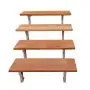 Scala in acciaio BALI, 4 gradini in legno esotico Bangkirai, Altezza 71cm e larghezza 60cm thumbnail