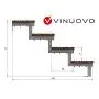 BALI Stalen buitentrap H71cm - 4 treden hardhout - breedte 160cm thumbnail