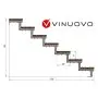 Escalier en acier BALI, 7 marches en bois exotique Bangkirai, Hauteur 122 cm - L 80 cm thumbnail