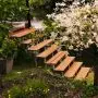 Escalier en acier BALI, 7 marches en bois exotique Bangkirai, Hauteur 122 cm - L 80 cm thumbnail