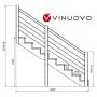 External staircase 9 steps with wooden handrail 7x7cm and stainless steel cables thumbnail