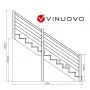 Escalera exterior patio TOKYO pasamanos 7x7cm cables acero 11 p A190cm thumbnail