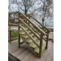 Balustrade trap buiten 3 treden + bordes 80x80cm + trapleuning 85x85mm - vorm S-OOORR thumbnail
