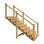 External staircase 9 steps with wooden handrail 7x7cm and stainless steel cables thumbnail