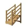 Trap buiten VENEZIA 4 treden met houten trapleuning H71cm thumbnail