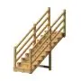 Escalera exterior VENEZIA 9 peldaños y pasamanos de madera 7x7cm thumbnail