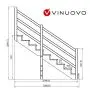 Escalera exterior VENEZIA 9 peldaños y pasamanos de madera 7x7cm thumbnail