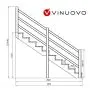 Terrassentreppe VENEZIA mit Treppengeländer, 10 Stufen, H173cm versch. Breiten thumbnail
