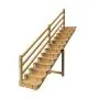 Außentreppe VENEZIA mit Treppengeländer, 13 Stufen, H224cm versch. Breiten thumbnail