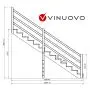 Außentreppe VENEZIA mit Treppengeländer, 13 Stufen, H224cm versch. Breiten thumbnail