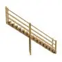 Outdoor stairs 14 steps with wooden handrail 7x7cm thumbnail