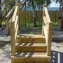 Trap buiten VENEZIA 4 treden met houten trapleuning H71cm thumbnail