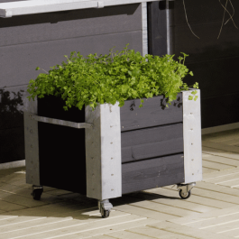 Square outdoor planter 46x50x45cm Low black