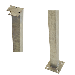 Poteau d'angle carré en acier - 4.5x4.5x103.3cm pour garde-corps