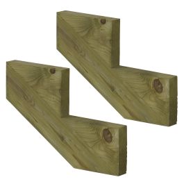 2er Set Treppenwange 2 Stufen aus KDI Holz für Gartentreppen