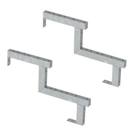 Pack 2 pièces - Limon acier galvanisé 2 marches - H 34cm - Option contremarches