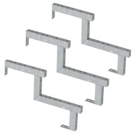 Pack 3 pièces - Limon acier galvanisé 2 marches - H 34cm - Option contremarches