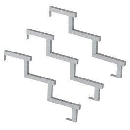 Pack 3 pièces - Limon acier galvanisé 3 marches - H 51cm 