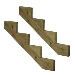 Limon 4 marches - bois autoclave (classe 4) pour escalier de jardin