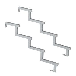 Pack de 2 zancas de acero para escalera de 4 peldaños - 68cm - opción contrahuellas