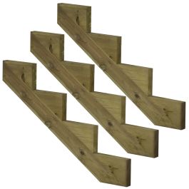 Limon 4 marches - bois autoclave (classe 4) pour escalier de jardin