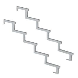 2er Set Stahl Treppenwange 5 Stufen - mit Option für Setzstufen