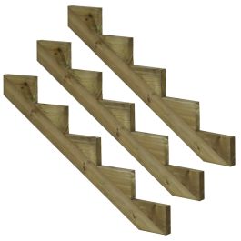 Limon 5 marches - bois autoclave (classe 4) pour escalier de jardin