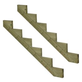 Pack de 2 zancas madera autoclave 6 peldaños 102cm